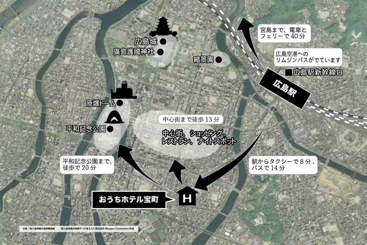 Ouchi Hotel Takaramachi Hiroshima Bagian luar foto